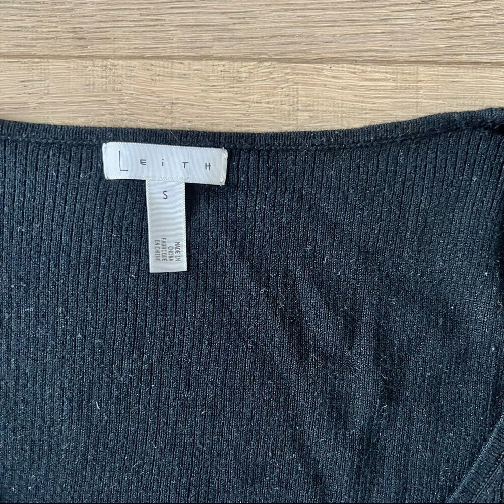 Leith Rib Wrap Sweater in Black Size: S - Picture 5 of 5